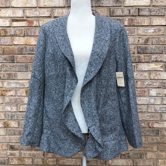 Coldwater Creek Jackets & Blazers - Coldwater Creek shawl collar gray tweed jacket, L